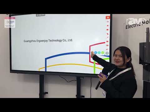 ISE 2024: ERGOENJOY Demos Touch Control on Speechi Interactive Flat Panel with Motorized Stand