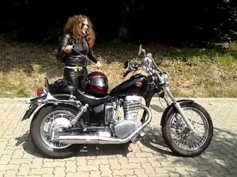My daughter "riding" a Suzuki LS 650 Savage - YouTube