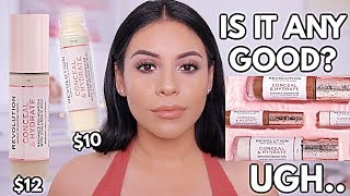 NEW MAKEUP REVOLUTION CONCEAL + HYDRATE FOUNDATION FIRST IMPRESSION + 8 HOUR WEAR TEST! | JuicyJas