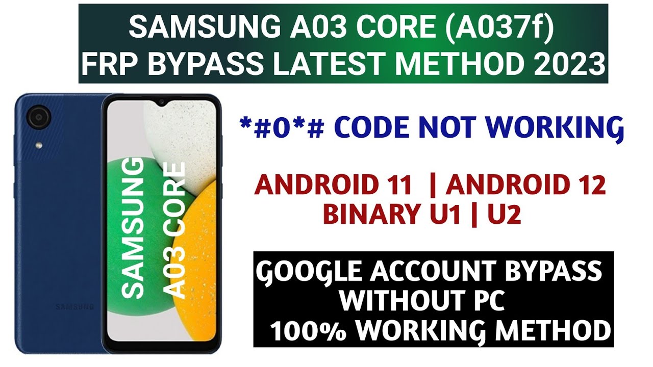 SAMSUNG A03 CORE (A032F) FRP BYPASS | A03 Core Frp SAMSUNG A03 CORE (A032F) FRP BYPASS | A03 Core Frp