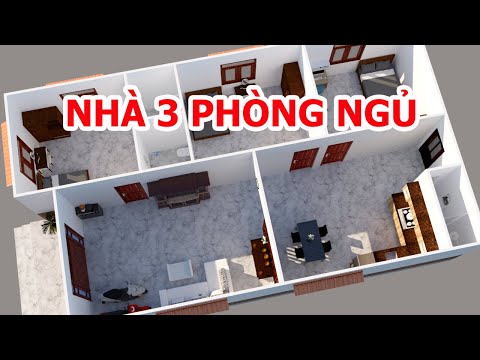 MẪU NHÀ CẤP 4 MÁI THÁI 9x16M ĐẸP VỚI 3 PHÒNG NGỦ | KIẾN TRÚC NHÀ VIỆT