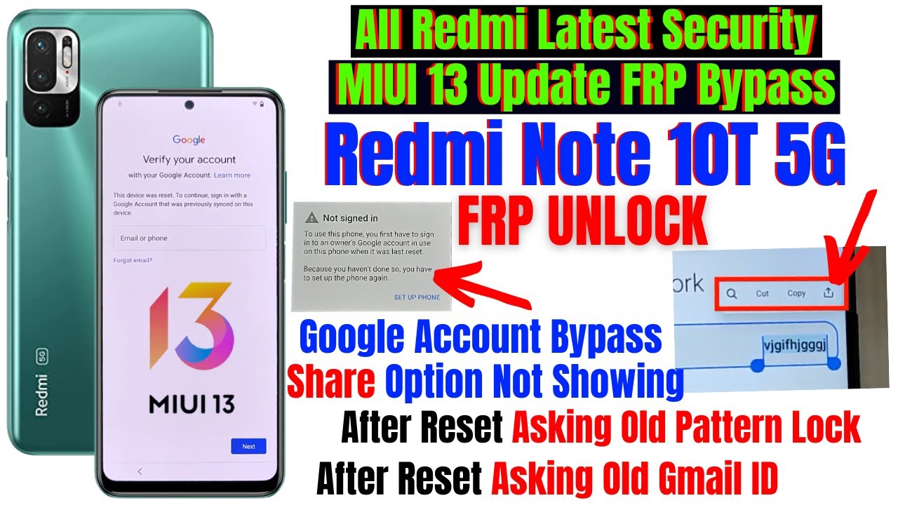 Redmi Note 10T 5g Frp Bypass New Security MIUI 13 Update Redmi Note 10T 5g Frp Bypass New Security MIUI 13 Update
