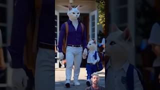 Cool Cat Dad Takes Kid To School Green Screen Shorts 1Millionlikes Animation