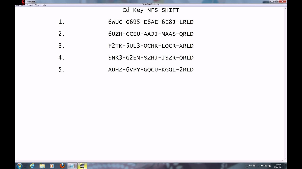 Need For Speed (NFS) 5 serial key or number