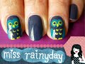 easy owl nail art tutorial for fall/autumn or halloween