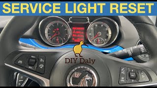 Vauxhall Opel Adam Service Light Reset Procedure