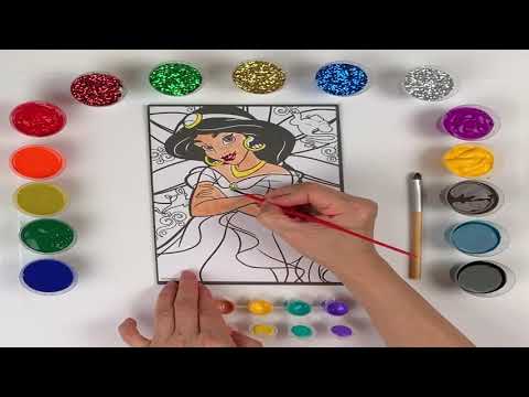 Vẽ và tô màu Công Chúa Chibi | Bé học Vẽ tranh và Tô màu | Glitter Princess draw and color for kids