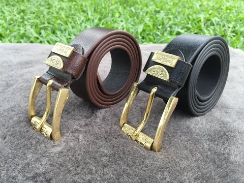 Thắt lưng nam da bò nguyên miếng, đầu đồng nguyên khối, hàng chính hãng, bảo hành 5 năm, TDN01