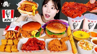 ASMR MUKBANG| KFC 햄버거 양념치킨 치즈스틱 먹방 & 레시피 FRIED CHICKEN AND Tteokbokki EATING