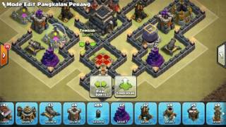 The strongest war base: Base war TH 9 terkuat (replay attact) Februari 2017 - tipe 37