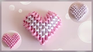 How To Make 3D Origami Heart / DIY / Origami Heart Tutorial | Priti Sharma