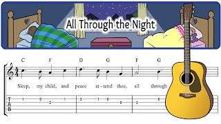 All Through The Night - Guitar Tab Easy Christmas Sheet Music