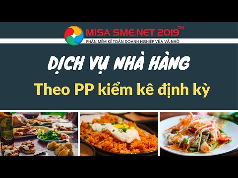 PP kê khai Định kỳ - Nhập liệu DỊCH VỤ NHÀ HÀNG trên MISA SME.NET