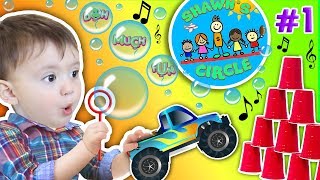 Shawn's Circle: ♫ POPPING BUBBLES ♪ Family Fun Games (#1) | DOH MUCH FUN Chase's Corner Baby Brother