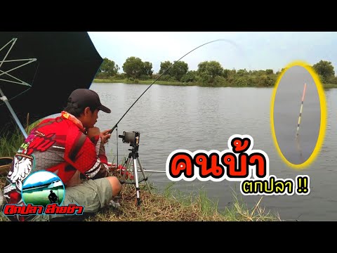 ตกปลาแข่งกับเวลา ฝนก็จะมาปลาก็จะตก ตกปลาบ่อดินธรรมชาติ