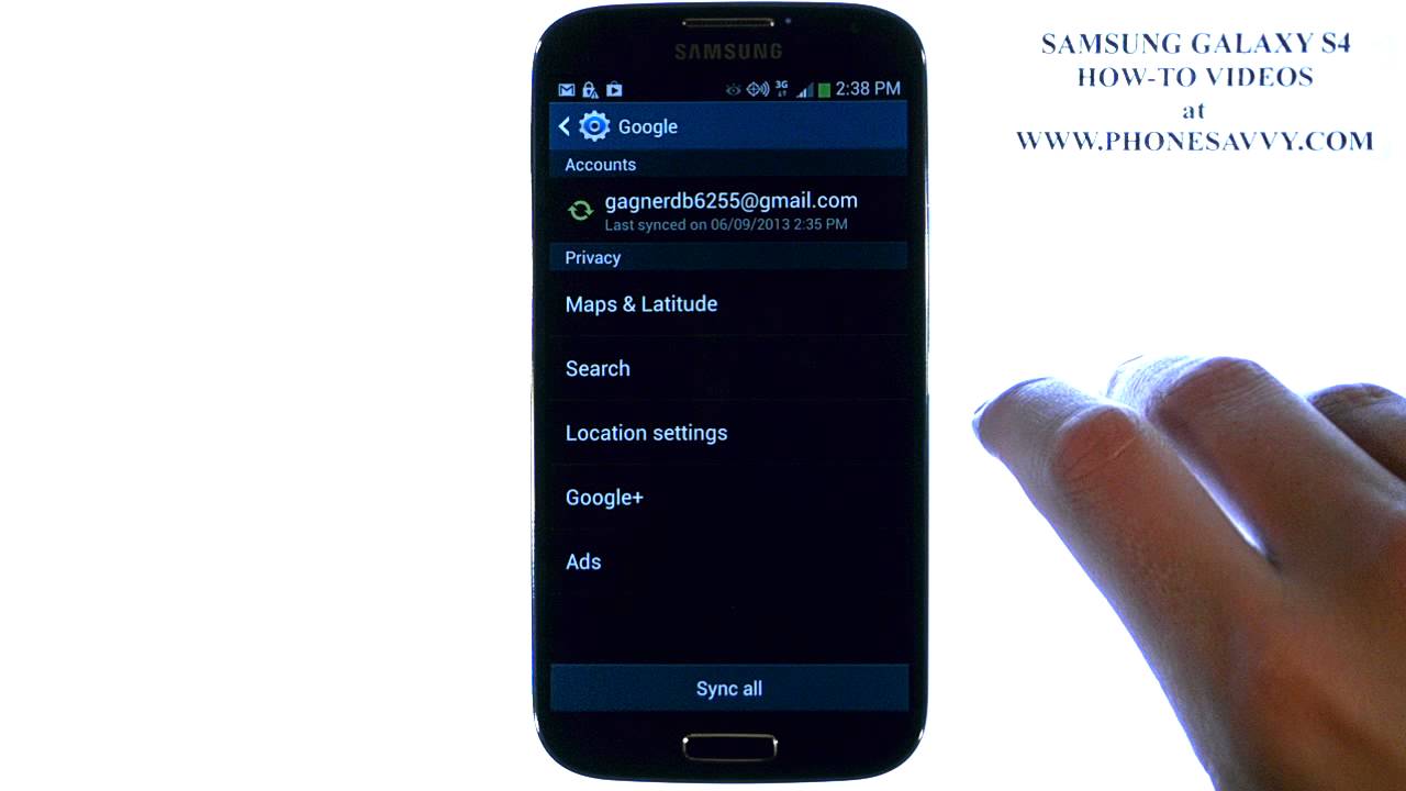 Samsung Galaxy S4 How Do I Sync my Calendar with Gmail Account YouTube