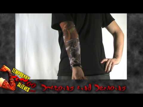 Slip on temporary tattoo sleeves Made from stretchable nylon material