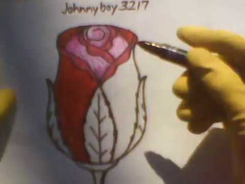 How To Draw A Rose 3 bud Simple step by step with marker pencil easy sketch