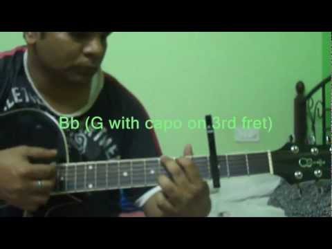 Tere bin nahin lagda dil mera on Guitar
