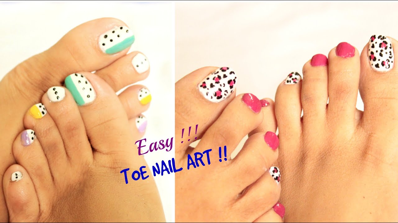 easy toe nail art design