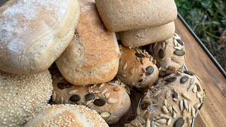 Brötchen, 4 verschiedene Sorten selber machen, backen, Rezept, lange Teigführung mit Poolish