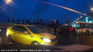 Видео 28.12.2016 ДТП. Москва. Нагатинская наб. с 1:40 от dain666, Нагатинская набережная, Москва, Россия