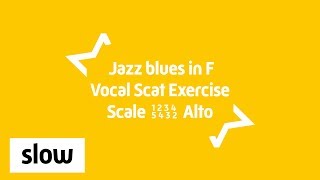 Alto Jazz blues Singing Exercise | Scat Improv 12345432 | F major 12 Bar Blues | Slow 80 BPM