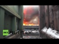 Ukraine: Train catches fire amid fighting near Debaltsevo