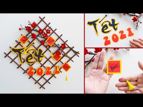 Cách Trang Trí Tết Với Hoa Mai Đỏ / Paper Flower / Góc nhỏ Handmade