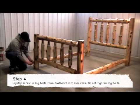 wood log bed frame plans