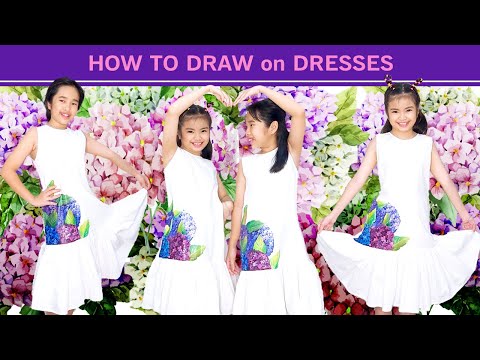 Acrylic Painting | How to draw on Dresses | Vẽ Trên Áo Đầm | Zac art