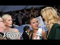 Scarlett Johansson & Charlize Theron Crash Laura Dern's Red Carpet Interview