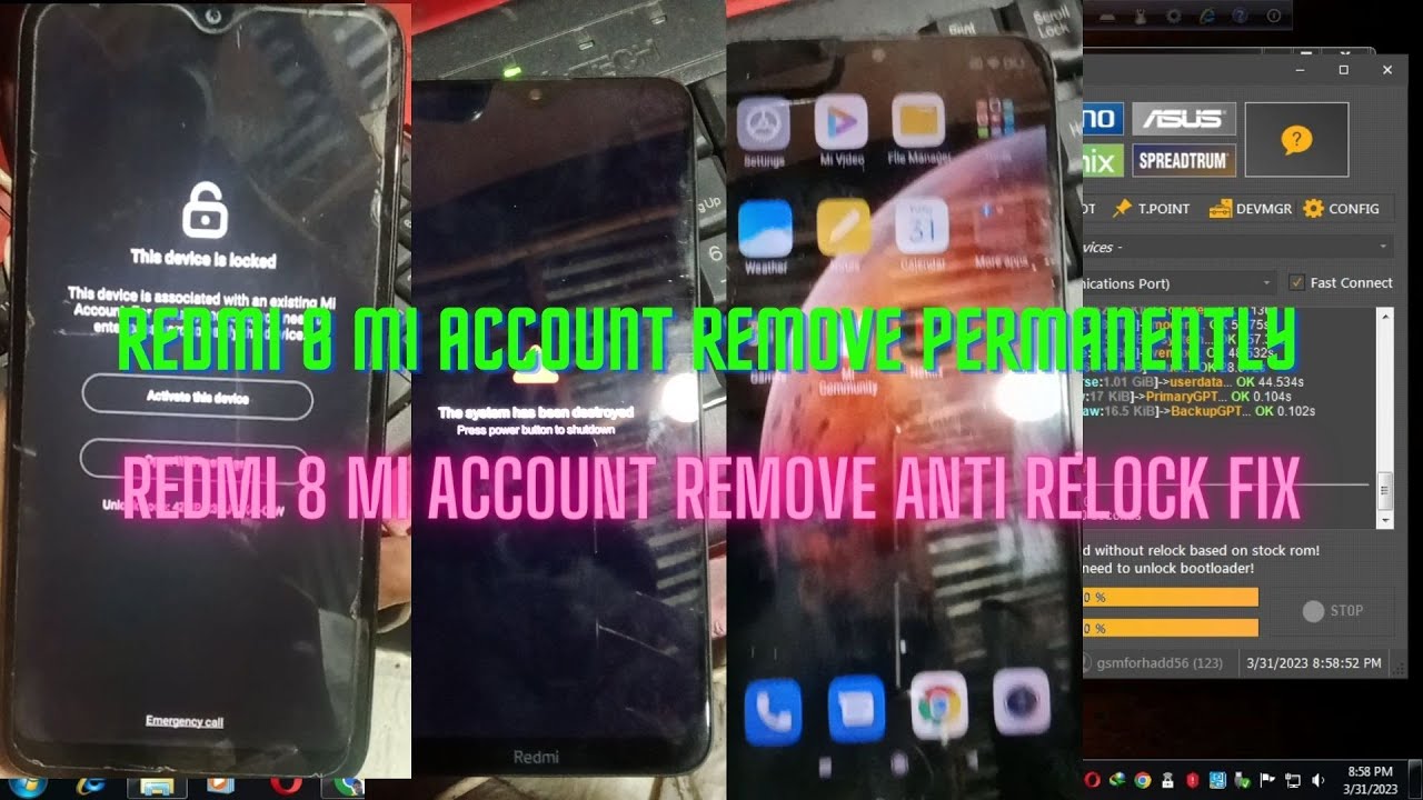 Xiaomi Redmi 8 Mi account Remove permanently (Bootloader Xiaomi Redmi 8 Mi account Remove permanently (Bootloader