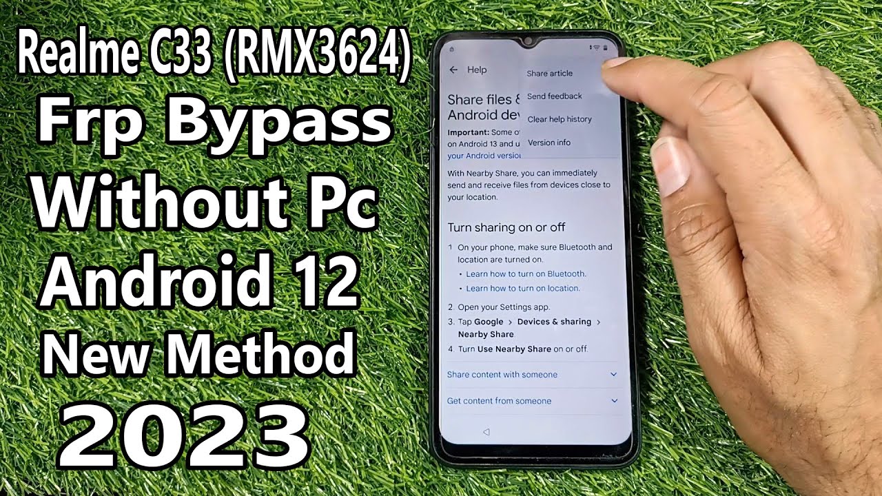 Realme C33 (RMX3624) Frp Bypass Without Pc Android 12 Realme C33 (RMX3624) Frp Bypass Without Pc Android 12