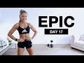 Day 17 of EPIC | Leg Workout with Dumbbells at Home - Lunges