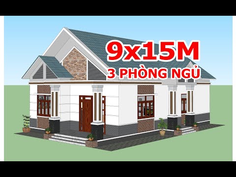 MẪU NHÀ CẤP 4 NÔNG THÔN MÁI THÁI 3 PHÒNG NGỦ ĐẸP | KIẾN TRÚC NHÀ VIỆT