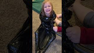 Garbage Bag Vacuum Challenge With My 8 Year Old Daughter
