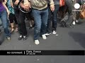 "Mass moonwalk" in memory of Michael Jackson in Paris, France