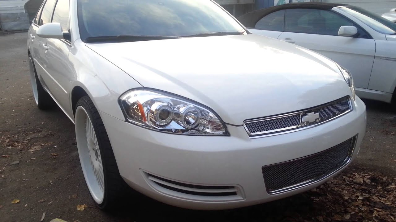 All white impala on 24&quot; asantis - YouTube