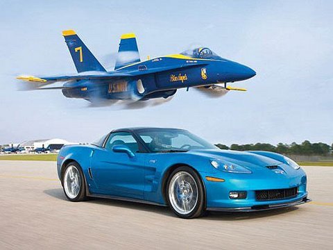 Chevrolet Corvette ZR1 Races A US Navy Fighter Jet