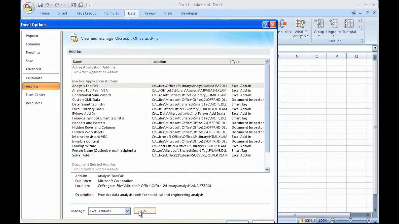 xlminer analysis toolpak free office 2013