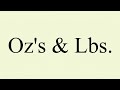 Oz's & Lbs Video preview