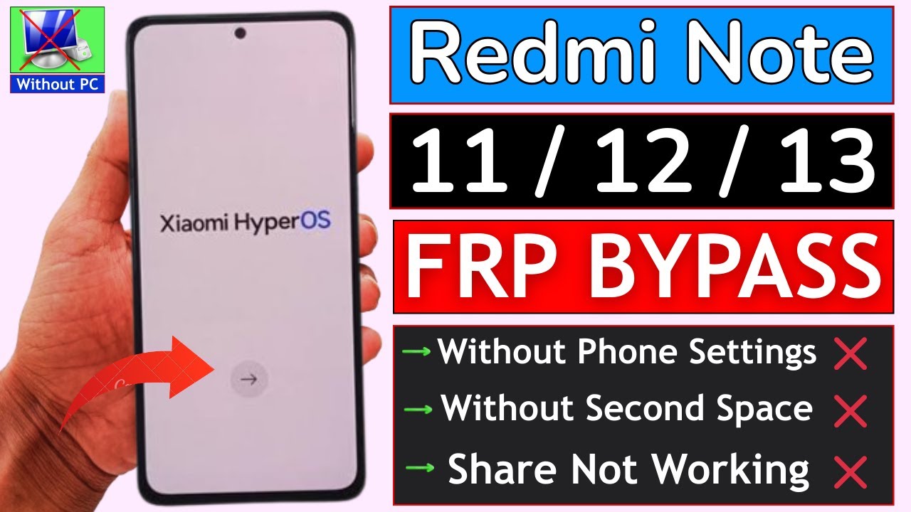 Redmi Note 11/12/13 HyperOS Frp Bypass (New Update) | Redmi Note 11/12/13 HyperOS Frp Bypass (New Update) |