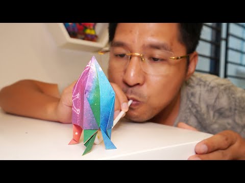 Làm Cho Bé Bắp Đồ Chơi Giấy Đơn Giản ♥ Bố Bún Bắp ♥ DIY Rocket Toy Fun with Paper Crafts