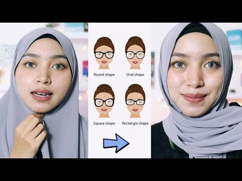 Tips dan Tutorial Hijab Berdasarkan Bentuk Wajah Bulat Oval Kotak Cabi - YouTube