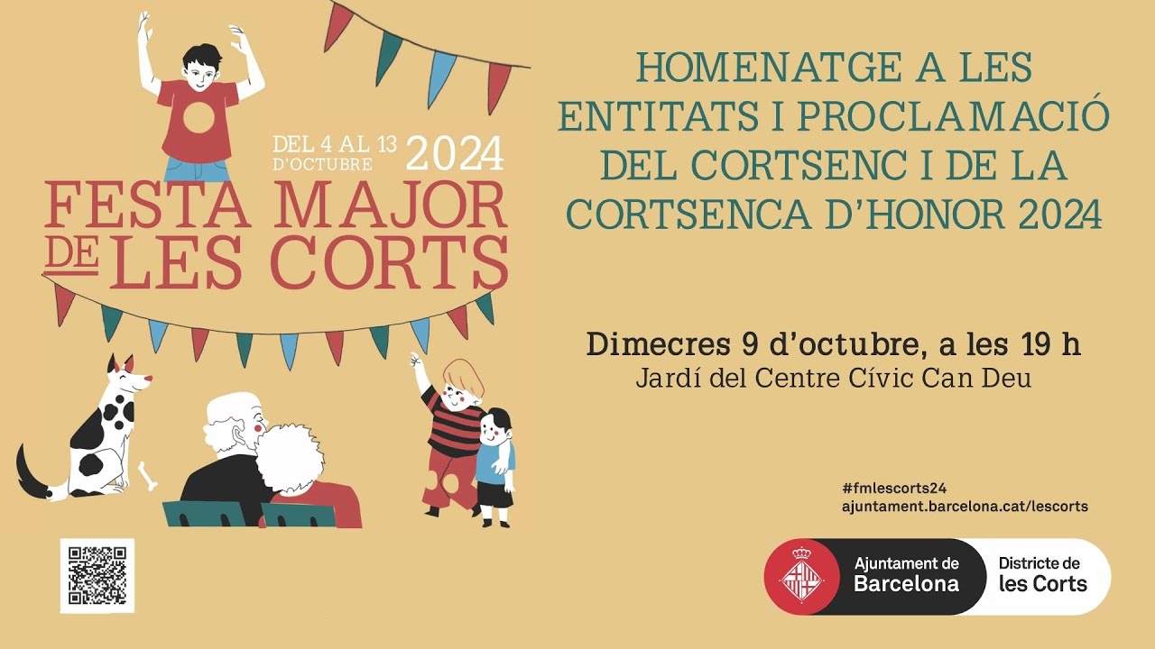 Homenatge a les entitats i proclamació del Cortsenc i Cortsenca d'Honor 2024 (FM de les Corts)