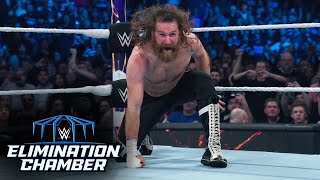 Sami Zayn hits Roman Reigns with the Superman Punch: WWE Elimination Chamber 202