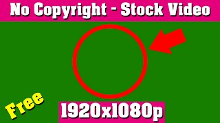 Blinking Red Circle With Arrow Green Screen - No Copyright, Stock Video Animations