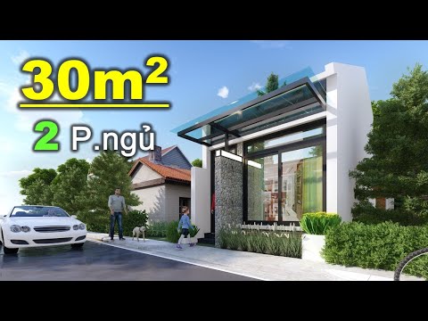 Nhà Cấp 4 Có Gác Lửng 30m2 Với 2 Phòng Ngủ | Thiết Kế Nhà Đẹp