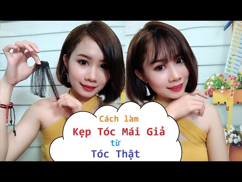 DIY - Tự Làm Kẹp Tóc Mái Thưa, Mái Ngố Bằng Tóc Thật | Yêu Làm Đẹp
